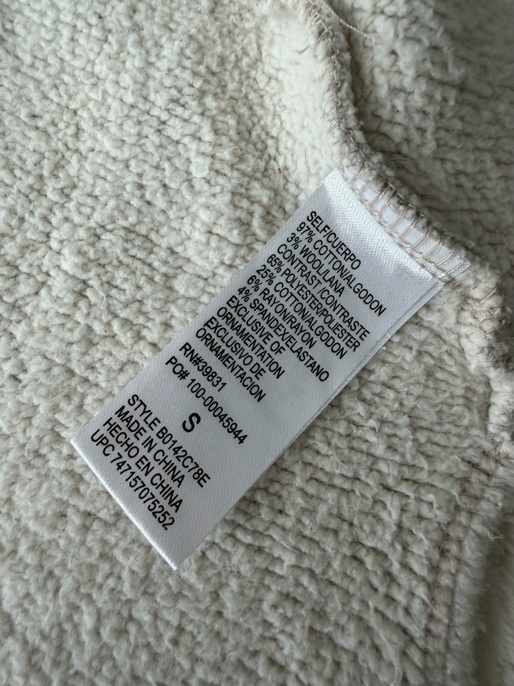 Democracy Distressed Gray Embroidered Floral Zip Hoodie Jacket. Size Small - Picture 4 of 9